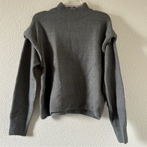 Laundry Mock Neck Relaxed Pullover Dolman Sleeve Fall Sweater Women’s Large Gray